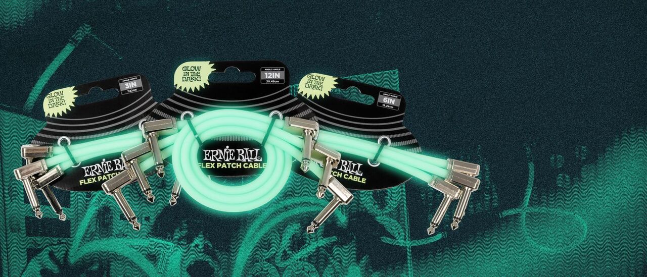 Ernie Ball　Flex Patch Cable Glow in Dark—蓄光パッチケーブル！省スペース設計とノイズ対策を両立