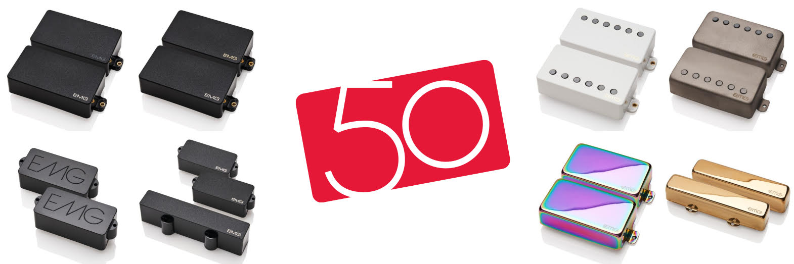 【EMG 50周年】伝説のトーンが今甦る！限定オリジナルロゴ仕様＆特別カラーの記念ピックアップが多数登場