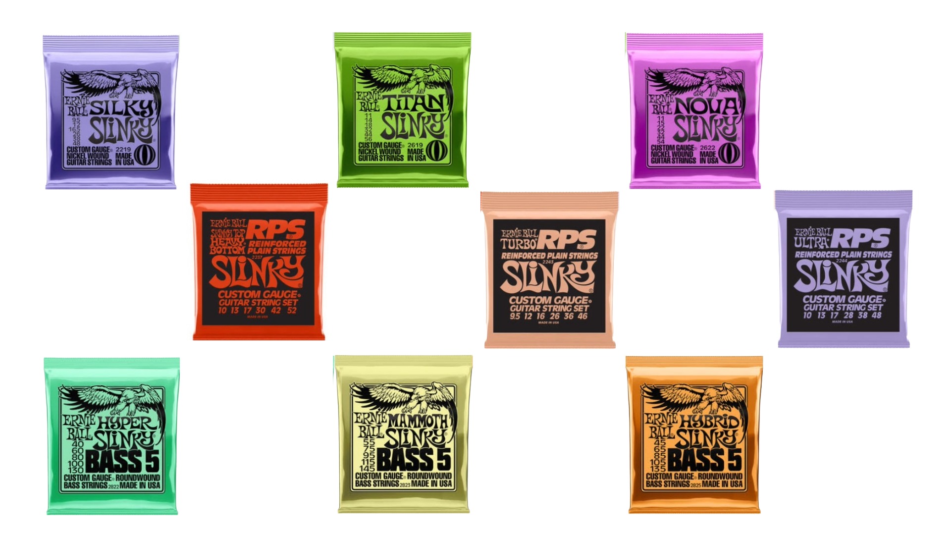 【ErnieBall】演奏スタイルとトーンの幅が広がる！エレキギター用＆5弦ベース用の新ゲージ9モデルが新発売