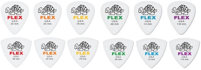 【ピック】Jim Dunlop “Tortex Flex” 人気の「亀デザインピック」に新シリーズが登場