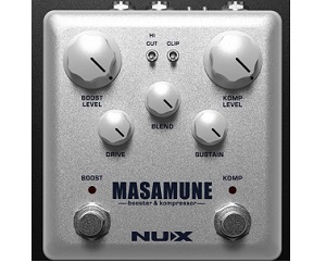【NAMM2018:ブースター/コンプ】-NUX- “Masamune – Booster & Kompressor” ハイカットと2つのクリッピングタイプを選択できるペダル