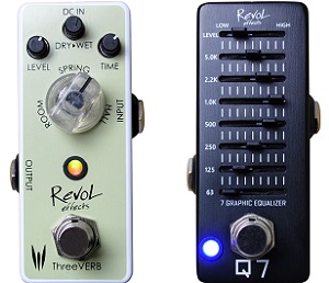 【リバーブ/EQ】RevoL effects コンパクト設計のペダル２機種登場 ”ERV-01 & EEQ-01”