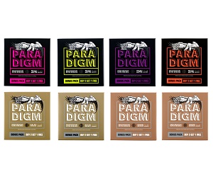【弦】-ERNiE BALL-大人気パラダイム弦に1セットお得な3セットパックが限定発売！-エレキ4種類、アコギ4種類-